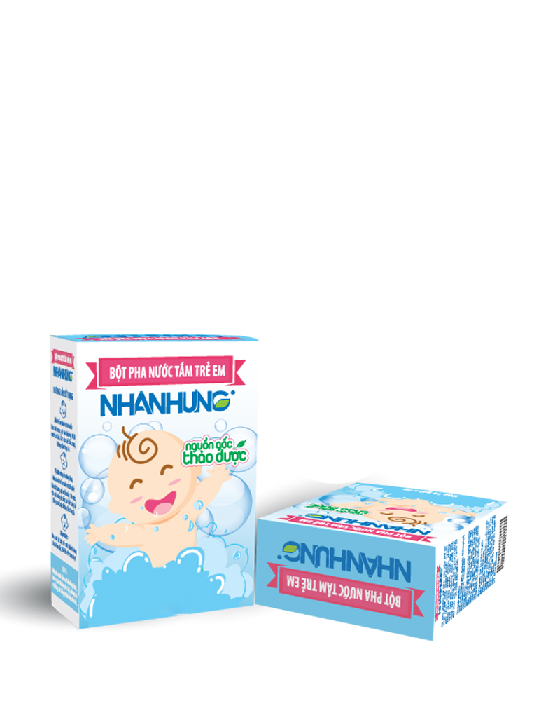 Bột pha nước tắm trẻ em Nhân Hưng (Hộp 30 gói)